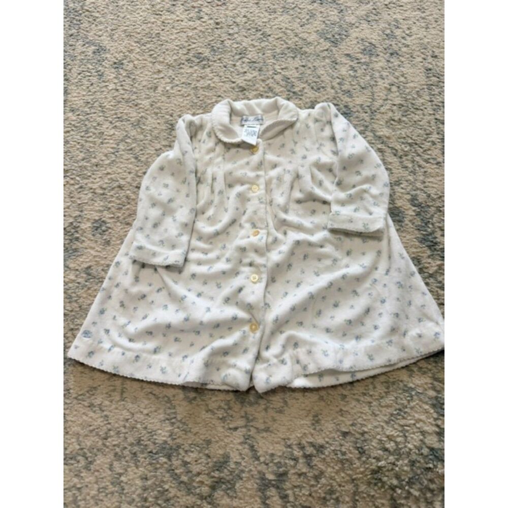Vintage 6 mo Ralph Lauren white and blue floral fleece dress